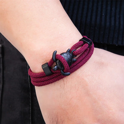 Verstellbares Milano-Seilarmband mit Schildkrötenmotiv