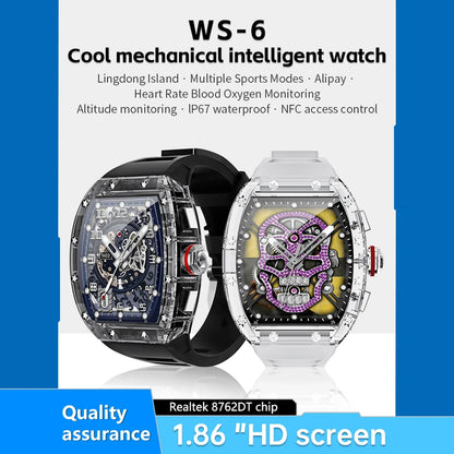 WS-6 Smart Watch 1.86&quot; Fitness Tracker Waterproof