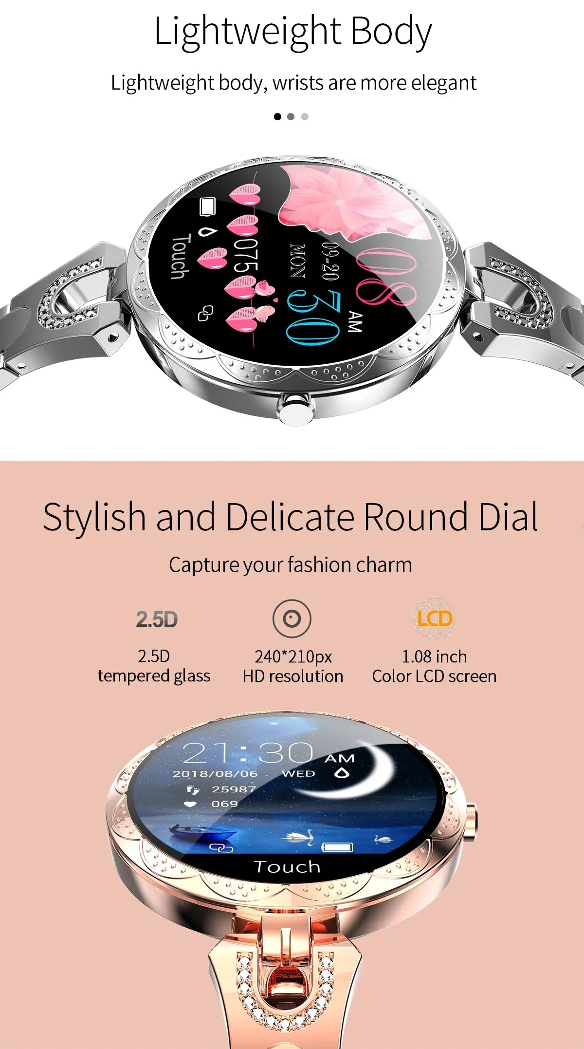 Metallic Minimalist Lady Smartwatch